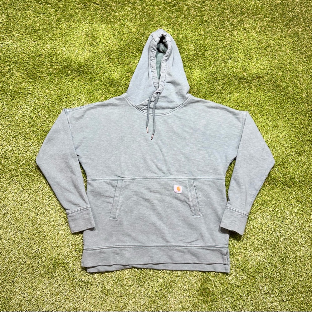 Carhartt Women’s Hoodie Sweatshirt Relaxed Fit Size Medium 8-10 Muted Sage Green